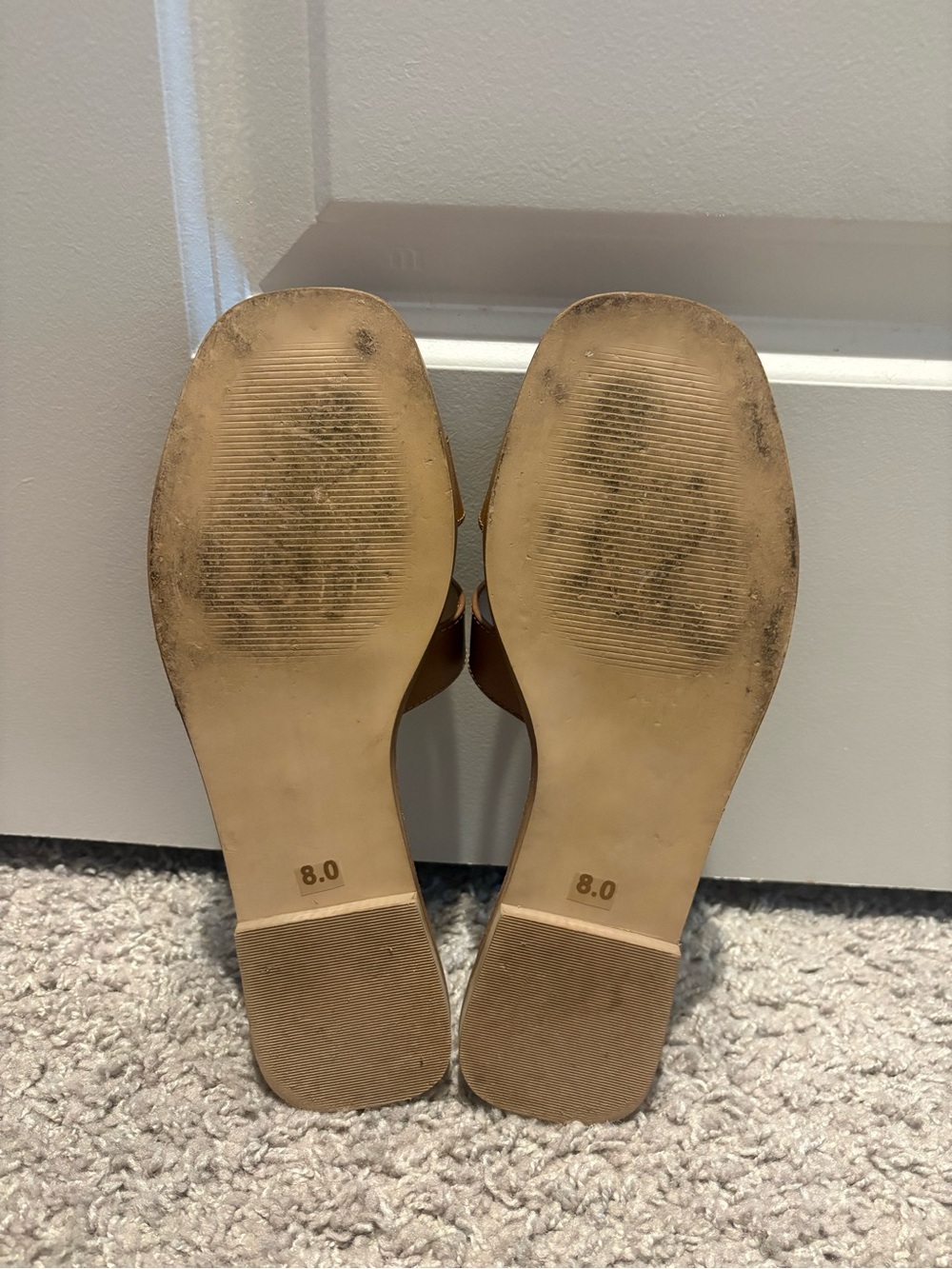 Steve Madden Cognac Tan Slide Sandals - Picture 3 of 4